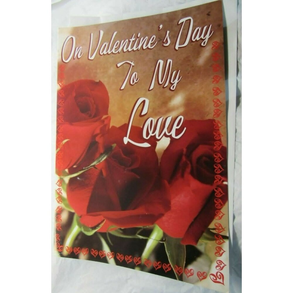 Giant Valentine's Day Card Roses 16"x24" "On Valentine's Day To My Love"